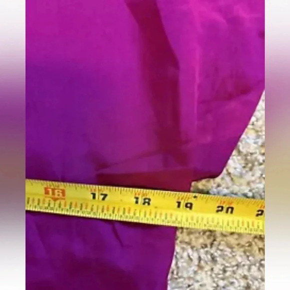 Vintage Liz Claiborne 90s 100% Silk Dark Pink Fuchsia Sheath Dress Size 8 Medium - Picture 5 of 10